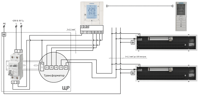 Управление конвекторами. Термостат Сименс для конвекторов схема подключения. Электрическая схема подключения конвектора отопления. Электрический конвектор схема подключения. Схема подключения напольного конвектора 220в.