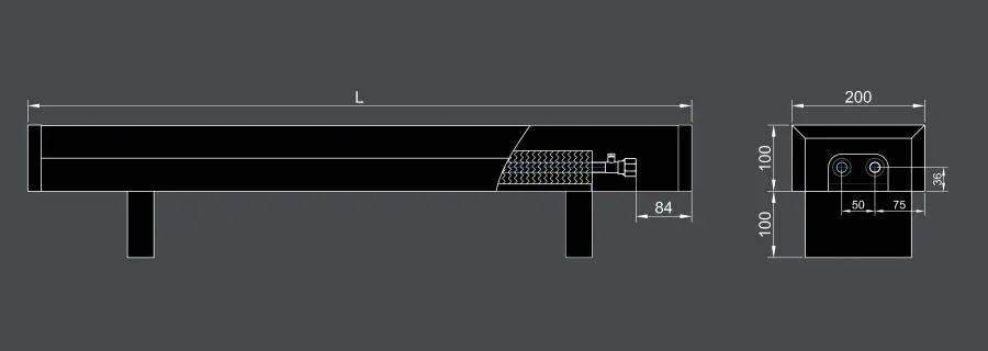 Floor convector VKF 100 200 side connection