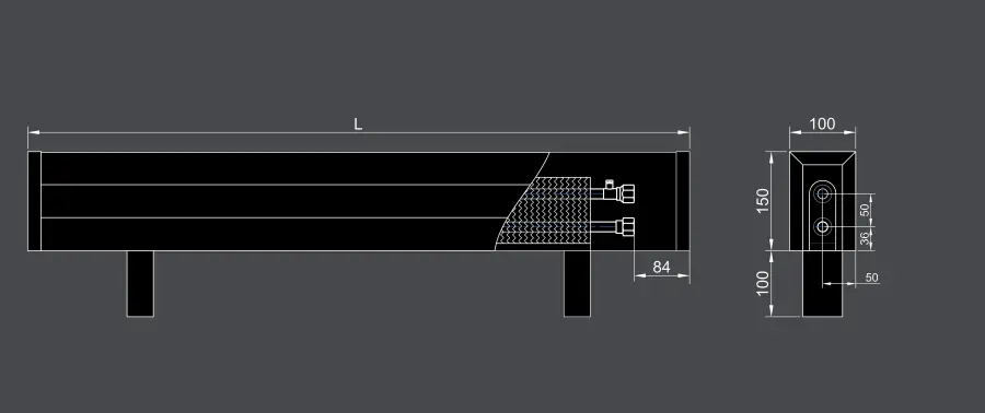 Floor heating convectors VKF 150 100 side connection