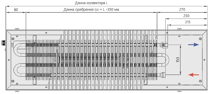 Внутрипольный конвектор цена 150 300